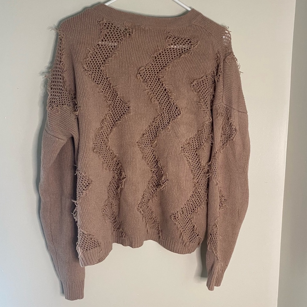 Distressed Pattern Detail Sweater - Picture 2 of 5